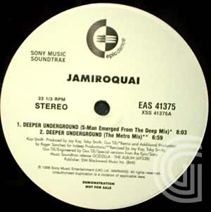 JAMIROQUAI - Deeper Underground (S-man emerged ftrom the deep mix, The Metro mix, S-Man meets da northface killa  - 12 inch 45 rpm