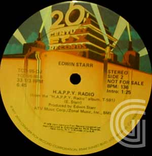 EDWIN STARR - Happy Radio / It's Called The Rock - 12 inch 45 rpm